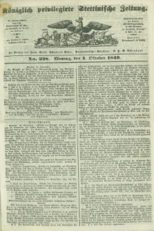 Königlich privilegirte Stettinische Zeitung. 1849, No. 228 (1 October) + dod.