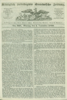 Königlich privilegirte Stettinische Zeitung. 1849, No. 258 (5 November) + dod.