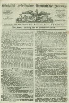 Königlich privilegirte Stettinische Zeitung. 1849, No. 262 (9 November) + dod.