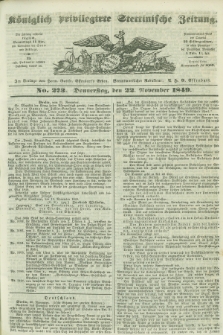 Königlich privilegirte Stettinische Zeitung. 1849, No. 273 (22 November) + dod.