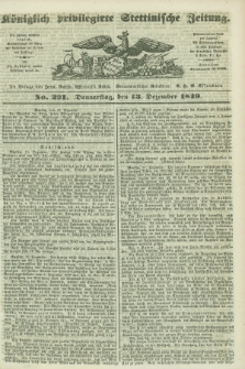 Königlich privilegirte Stettinische Zeitung. 1849, No. 291 (13 Dezember) + dod.