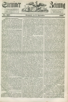 Stettiner Zeitung. 1853, No. 208 (7 September)