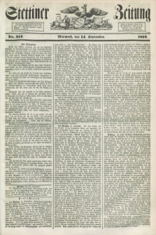 Stettiner Zeitung. 1853, No. 214 (14 September)