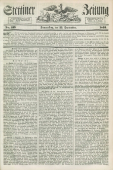 Stettiner Zeitung. 1853, No. 215 (15 September)