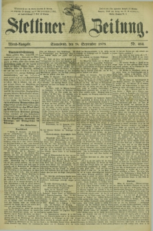 Stettiner Zeitung. 1878, Nr. 454 (28 September) - Abend-Ausgabe