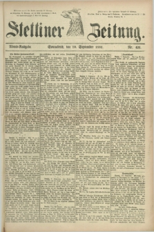 Stettiner Zeitung. 1881, Nr. 421 (10 September) - Abend-Ausgabe