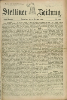Stettiner Zeitung. 1881, Nr. 585 (15 Dezember) - Abend-Ausgabe
