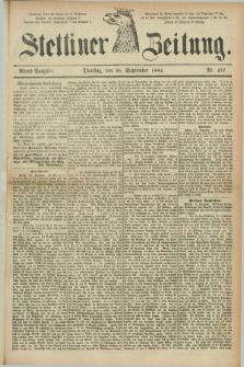 Stettiner Zeitung. 1884, Nr. 457 (30 September) - Abend-Ausgabe