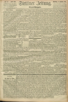 Stettiner Zeitung. 1892, Nr. 444 (22 September) - Abend-Ausgabe