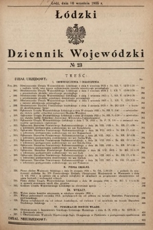 Łódzki Dziennik Wojewódzki. 1935, nr 23