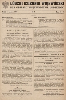 Łódzki Dziennik Wojewódzki. 1950, nr 7