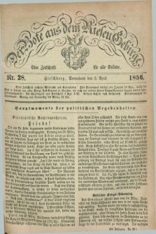 Der Bote aus dem Riesen-Gebirge : eine Zeitschrift für alle Stände. Jg.44, Nr. 28 (5 April 1856) + dod.