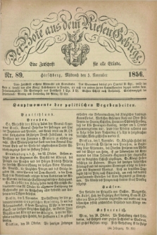 Der Bote aus dem Riesen-Gebirge : eine Zeitschrift für alle Stände. Jg.44, Nr. 89 (5 November 1856) + dod.