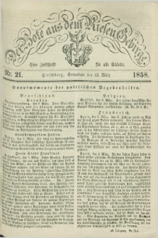 Der Bote aus dem Riesen-Gebirge : eine Zeitschrift für alle Stände. Jg.46, Nr. 21 (13 März 1858) + dod.
