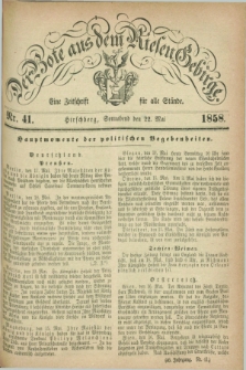 Der Bote aus dem Riesen-Gebirge : eine Zeitschrift für alle Stände. Jg.46, Nr. 41 (22 Mai 1858) + dod.