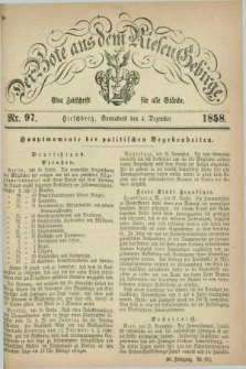 Der Bote aus dem Riesen-Gebirge : eine Zeitschrift für alle Stände. Jg.46, Nr. 97 (4 Dezember 1858) + dod.