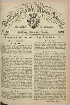 Der Bote aus dem Riesen-Gebirge : eine Zeitschrift für alle Stände. Jg.47, Nr. 87 (2 November 1859) + dod.