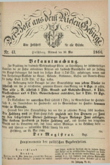 Der Bote aus dem Riesen-Gebirge : eine Zeitschrift für alle Stände. Jg.54, Nr. 43 (30 Mai 1866) + dod.