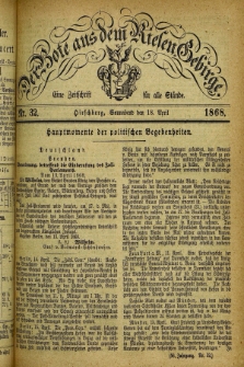 Der Bote aus dem Riesen-Gebirge : eine Zeitschrift für alle Stände. Jg.56, Nr. 32 (18 April 1868) + dod.