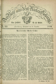 Der Bote aus dem Riesen-Gebirge : eine Zeitschrift für alle Stände. Jg.56, Nr. 113 (19 Dezember 1868) + dod.