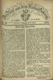 Der Bote aus dem Riesen-Gebirge : eine Zeitschrift für alle Stände. Jg.58, Nr. 98 (25 August 1870) + dod.