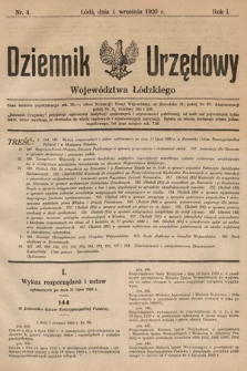 Dziennik Urzędowy Województwa Łódzkiego. 1920, nr 4