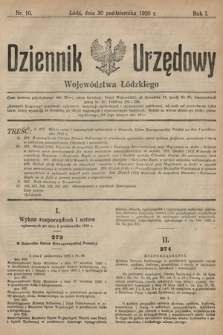 Dziennik Urzędowy Województwa Łódzkiego. 1920, nr 10