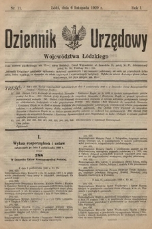 Dziennik Urzędowy Województwa Łódzkiego. 1920, nr 11