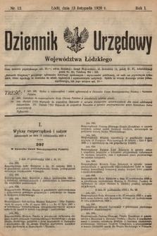 Dziennik Urzędowy Województwa Łódzkiego. 1920, nr 12