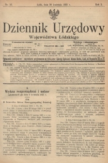 Dziennik Urzędowy Województwa Łódzkiego. 1921, nr 16