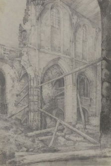[Wnętrze kościoła Dominikanów po pożarze w 1850 roku]