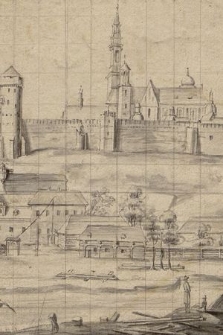 Widok zamku krakowskiego od zachodniej strony