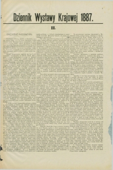 Dziennik Wystawy Krajowej. 1887, [nr] 2 (2 września)