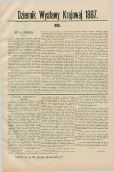 Dziennik Wystawy Krajowej. 1887, [nr] 3 (3 września)