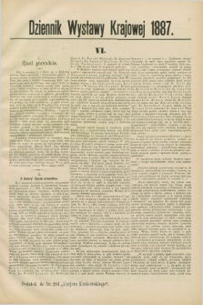 Dziennik Wystawy Krajowej. 1887, [nr] 6 (7 września)