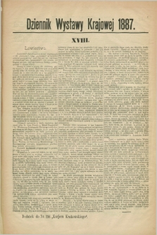 Dziennik Wystawy Krajowej. 1887, [nr] 18 (22 września)