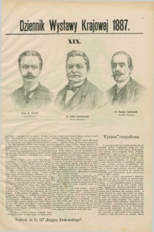 Dziennik Wystawy Krajowej. 1887, [nr] 19 (23 września)
