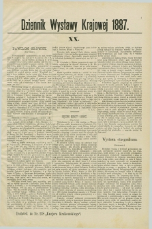 Dziennik Wystawy Krajowej. 1887, [nr] 20 (24 września)