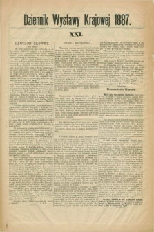Dziennik Wystawy Krajowej. 1887, [nr] 21 (25 września)