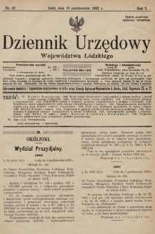 Dziennik Urzędowy Województwa Łódzkiego. 1922, nr 42