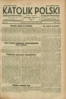 Katolik Polski. R.4, nr 72 (27 marca 1928) + dod.