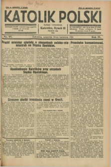 Katolik Polski. R.4, nr 97 (26 kwietnia 1928) + dod.