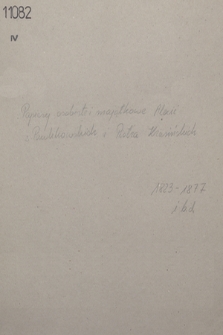 Papiery osobiste i majątkowe Alexii z Pawlikowskich i Piotra Krasińskich z lat 1823–1877