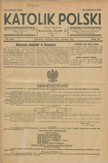 Katolik Polski. R.4, nr 144 (24 czerwca 1928) + dod.