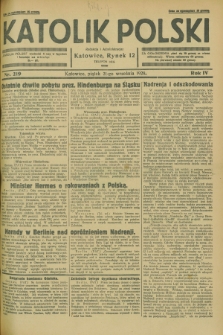 Katolik Polski. R.4, nr 219 (21 września 1928) + dod.