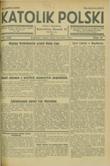 Katolik Polski. R.4, nr 225 (28 września 1928) + dod.