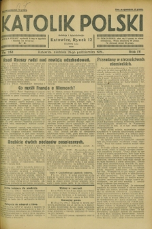 Katolik Polski. R.4, nr 251 (28 października 1928) + dod.