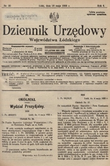 Dziennik Urzędowy Województwa Łódzkiego. 1925, nr 20