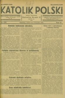 Katolik Polski. R.4, nr 270 (21 listopada 1928) + dod.
