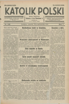 Katolik Polski. R.5, nr 240 (17 października 1929) + dod.